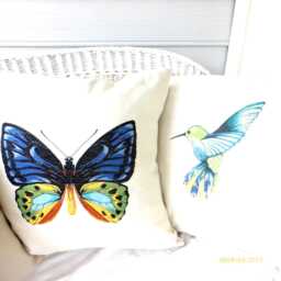 Blue Butterfly Tapestry Pillow Cover Extra-Large Floor Cushion - thumbnail 4