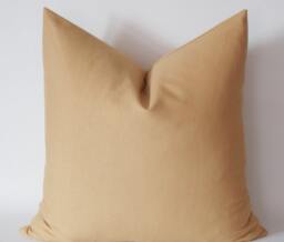 Light Brown Cotton Canvas Pillow Cover 18'' X