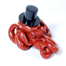 Hatted Octopus Miniature Sculpture With Magnetic Hat Attachment - thumbnail 2