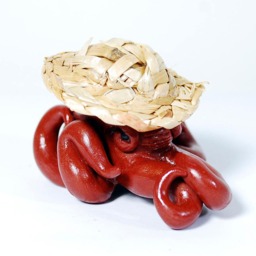 Hatted Octopus Miniature Sculpture With Magnetic Hat Attachment - thumbnail 1