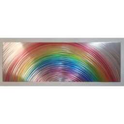 Modern, Abstract, Contemporary Metal Wall Art, 3D Effect, By R Toomer Art. Titled Over The Rainbow. Indoor/Outdoor.. Multi Coloured - thumbnail 1