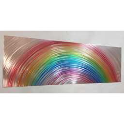 Modern, Abstract, Contemporary Metal Wall Art, 3D Effect, By R Toomer Art. Titled Over The Rainbow. Indoor/Outdoor.. Multi Coloured - thumbnail 2