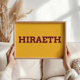 Hiraeth Print - Welsh Word Art Longing For Home Unique Decor Meaningful Gift Loved Ones Sentimental Wales - thumbnail 1