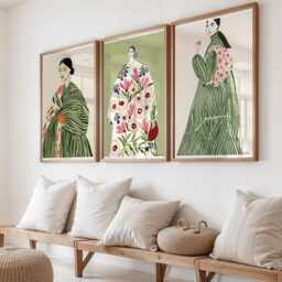 Fashion Illustration Floral Wall Art Print - Contemporary Minimalist Artwork By La Poire - thumbnail 3
