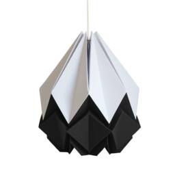 Last Items - Origami Lampshade in White & Black Paper, Medium Size - thumbnail 1