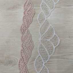 Luxury Decorative Turkish Hand Towel Pink & Beige Lace Trim - Wedding Gift - thumbnail 3