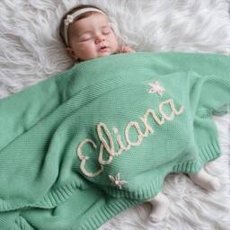 Personalized Baby Name Blanket, Hand-Embroidered Knit Blanket, Baby Blanket With Name, Shower Gift, Housewarming Gifts, Gift For - thumbnail 3