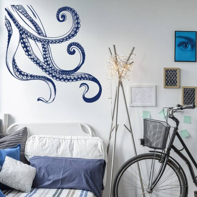 Kraken Octopus Tentacles Vinyl Wall Decal - Marine Life Bathroom Decor #220 - image 1