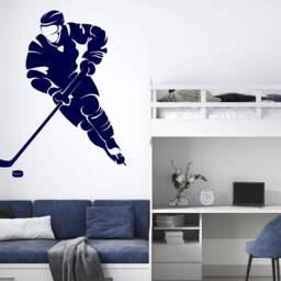 Hockey Player Wall Decal Removable Sports Decor 4395 - thumbnail 3