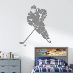 Hockey Player Wall Decal Removable Sports Decor 4395 - thumbnail 2