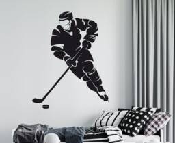 Hockey Player Wall Decal Removable Sports Decor 4395 - thumbnail 1