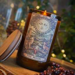 The Moon - Tarot Handmade Soy Wax Eco Friendly Vegan Candle Alter Witchy Gift Gothic Bohemian Hand Poured in Wales - thumbnail 3
