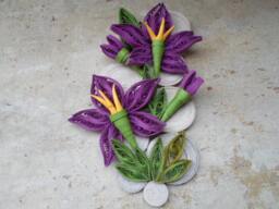 Purple Quilled Paper Flower Wall Art 3D Home Decor - thumbnail 1