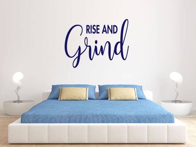Rise & Grind, Wall Art Sticker, Modern Transfer, PVC Decal - image 1