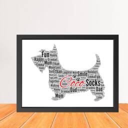 Personalized Scottish Terrier Dog Word Art Print, Dog Cloud Picture Print, Gift For Lovers, Friend Birthday Card Gift Digital - thumbnail 2