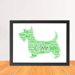 Personalized Scottish Terrier Dog Word Art Print, Dog Cloud Picture Print, Gift For Lovers, Friend Birthday Card Gift Digital - thumbnail 3
