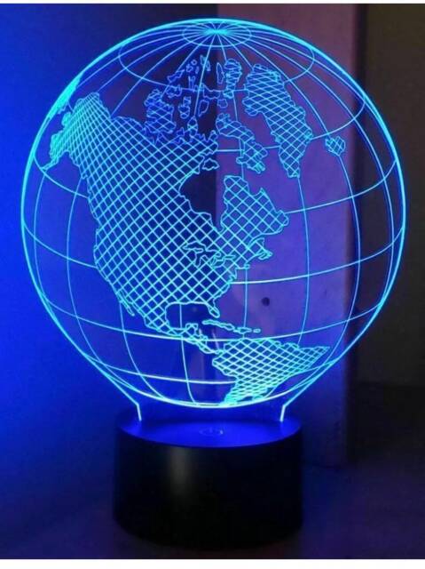 Earth 3D Personalised Smart App Control Night Light Bluetooth, Music, 7&16M Colour Mobile App , Gift Led Lamp - image 1