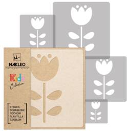 Flower Wall Stencil Set Reusable Diy Decor For Kids Rooms - 5 Pcs - thumbnail 1
