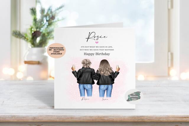 Personalised Friend Birthday Card - Custom Bestie Gift - image 1