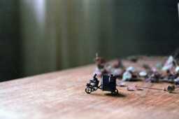 Bronze Bicycle House Sculpture - Lost Wax Cast Miniature, Japan Desk Decor - thumbnail 1
