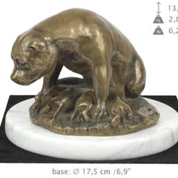 Staffordshire Bull Terrier Mum, Dog White Marble Base Statue, Limited Edition, Artdog - thumbnail 4