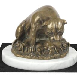 Staffordshire Bull Terrier Mum, Dog White Marble Base Statue, Limited Edition, Artdog - thumbnail 2