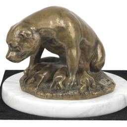 Staffordshire Bull Terrier Mum, Dog White Marble Base Statue, Limited Edition, Artdog - thumbnail 3