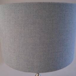 Handmade Harris Tweed Drum Lampshade in Baby Blue - thumbnail 3