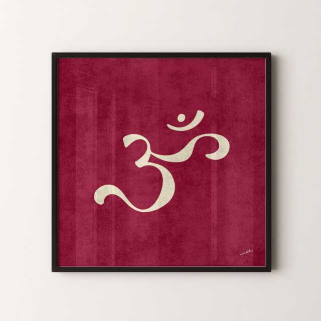 Om Aum Print - Religious Graphic Spirituality Wall Art Hindu God Symbol Home Decor Modern Hallway Living Mandir Spiritual - image 1