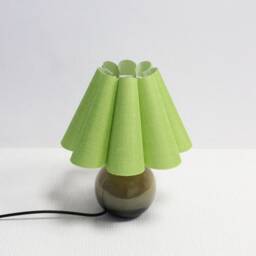 Handmade Scallop Pleated Lampshade Fabric & Acrylic, Custom Colors - thumbnail 4