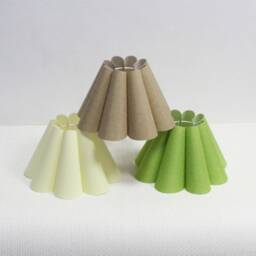 Handmade Scallop Pleated Lampshade Fabric & Acrylic, Custom Colors - thumbnail 3