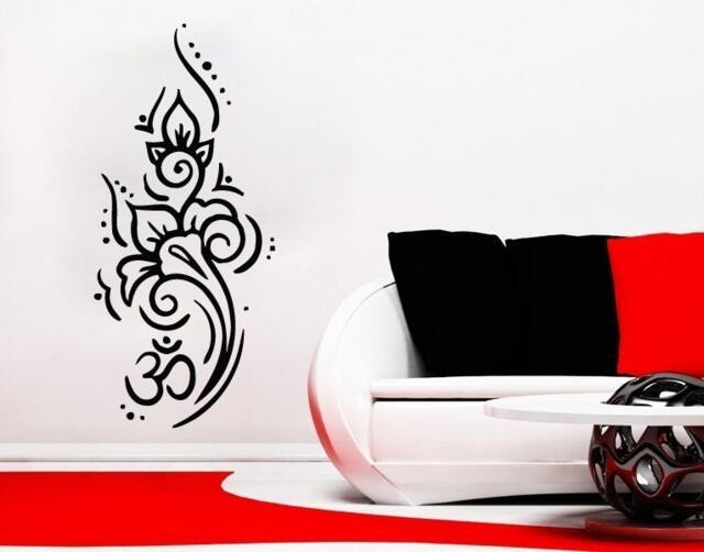 Wall Decals Yoga Lotus Indian Buddha Oum Om Sign Decal Vinyl Sticker Home Decor Bedroom Interior Design Art Mural Ms628 - image 1