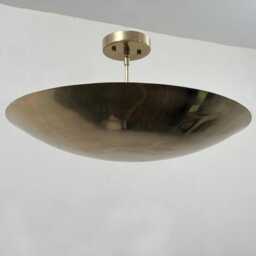 Raw Brass Ceiling Flush Mount Light - Mid Century Modern Sputnik Chandelier Light Fixture Living Room Lighting - thumbnail 3