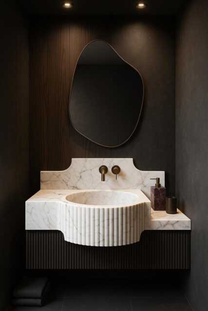 Carrara White Marble Sink With Backsplash, Rectangular Sink, Wall Mount Custom Wash Basin - image 1
