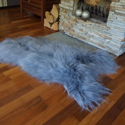 Natural Icelandic Sheepskin Rug, Grey Thick Fluffy Wool Carpet, Cozy Home Decor - thumbnail 3