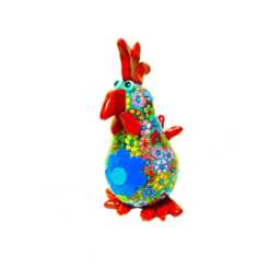 Chicken Figurines Quirky Handmade Rooster Sculpture - Iridescent, 5.5 - thumbnail 3