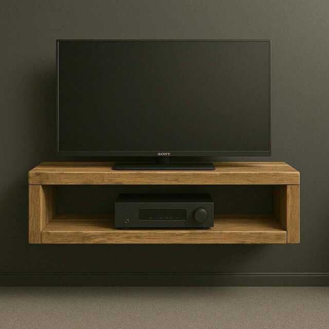 Large Rustic Floating Tv Unit - Shelving For Entertainment System by ...