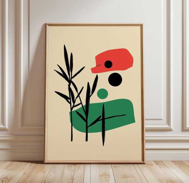 Japanese Bamboo Poster, Minimalist Botanical Wall Art Print - image 1
