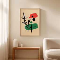 Japanese Bamboo Poster, Minimalist Botanical Wall Art Print - thumbnail 3