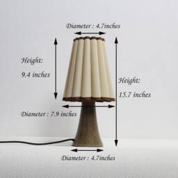 Khaki Fabric & Ceramic Table Lamp Brown Leopard Base - thumbnail 2
