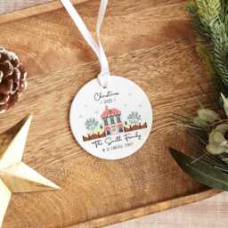 Personalised Family Christmas Ornament - Acrylic Or Ceramic Bauble Name & Members Keepsake Gift 2025 - thumbnail 3