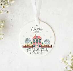 Personalised Family Christmas Ornament - Acrylic Or Ceramic Bauble Name & Members Keepsake Gift 2025 - thumbnail 1