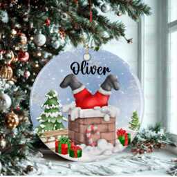 Personalised Kids Christmas Decoration - Grandson Santa Gift Custom Bauble For Boys Stocking Filler Eve Box