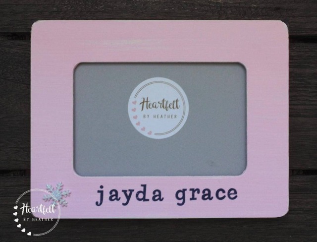 Personalized Baby Picture Frame, Hand-Painted 4x6 Photo Frame - image 1