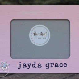 Personalized Baby Picture Frame, Hand-Painted 4x6 Photo Frame - thumbnail 2