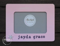 Personalized Baby Picture Frame, Hand-Painted 4x6 Photo Frame - thumbnail 1