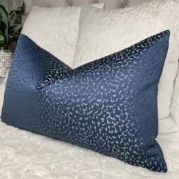 John Lewis & Partners Astar Fabric, Luxurious Navy Cushion Cover, Pillow Textured Designer Fabric High Quality Handmade - thumbnail 1