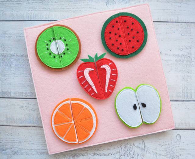 Felt Quiet Book Page Fruit Montessori Toddler Toy - image 1