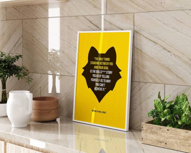 Wolf Of Wall Street Framed Art Print Office Decor Movie Quote Modern Inspirational Motivational Home Gift Finance - image 1