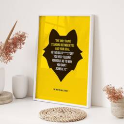 Wolf Of Wall Street Framed Art Print Office Decor Movie Quote Modern Inspirational Motivational Home Gift Finance - thumbnail 3